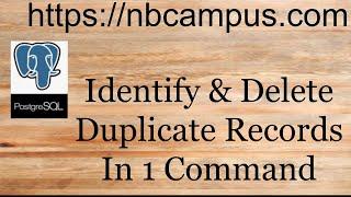 Find and delete duplicate records in PostgreSQL