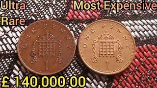 the most EXPENSIVE! "PC" £ 140,000.00 Penny Elizabeth II Worth Big Money Ultra Rare Error Coin U.K