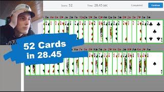 Deck of Cards memorized in 28.45 seconds [Memory League]