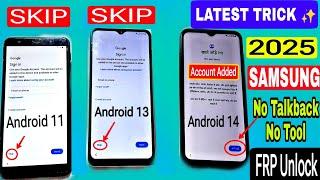 2025 New Trick | All Samsung FRP Bypass Android 11-12-13-14 || No Code *#0*# - No Need Talkback & PC