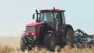 Powerful disking of a corn field: MTZ 3022 + AD-600 in action!