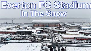 NEW Everton FC Stadium at Bramley Moore Dock IN THE SNOW!