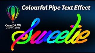 How to Create Pipe Colourful Text Effect / Corel Draw Tutorials / Best Corel Draw Tips with Omades