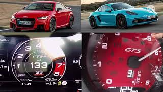 Audi TT RS vs Porsche 718 Cayman GTS 0-250 kmh race