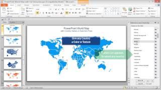 Selectable countries by name and color in PowerPoint World Map
