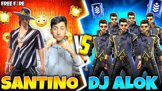 Santino Vs Dj Alok Character Battle1 vs 6 who Will Win ? - Garena Free Fire