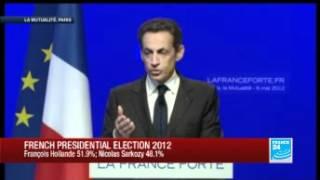 Nicolas Sarkozy concedes defeat in presidential election