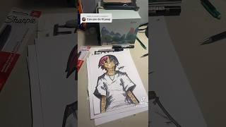 DRAWING LIL PEEP INTO A CARTOON CHARACTER!!! #lilpeep #art #speeddrawing #drawing #viral #anime
