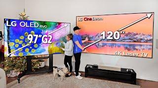 Enormous 120" Laser TV vs 97" OLED TV - biggest yet!
