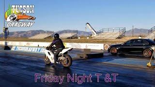 Zach Holt white CBR vs C63amg at Tucson Dragway Friday Test and Tune