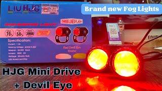 Hjg mini driving fog light Devil eye | #foglights #hjgfoglight #trending #foglightsforbike #viral