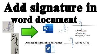 How to insert and save signature in word document |Add digital signature in Microsoft documents