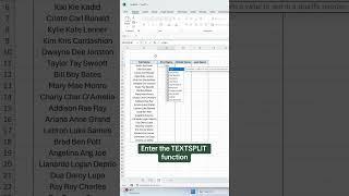 How to text split names into dynamic column.... #ytshorts #excel #trendingshorts #videoshort