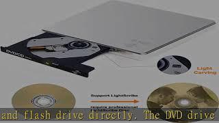 External CD DVD Drive, LightScribe CD/DVD Burner USB 3.0 Portable CD DVD +/-RW Drive, Optical Disc