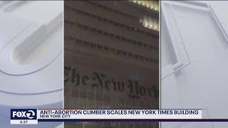 'Pro-Life Spiderman' climbs New York Times building