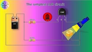 LDR circuit on breadboard,Simple dark and light sensor with LED, Light sensor circuit on breadboard