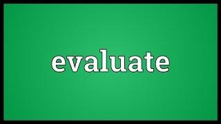 Evaluate Meaning