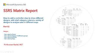 How to add a controller class for different designs to analyze retail sales in D365 Finance