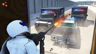 Beamng Drive - Police Chase Machine Gun vs Bandits #2