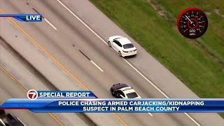Suspected carjacker taken into custody after leading police on multi-county chase