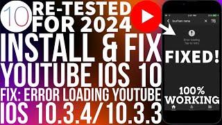 [NEW] Fix YouTube Error Loading Tap to Retry iPad4/iPhone5/5C | Fix YouTube iOS 10.3.4/10.3.3 | 2024