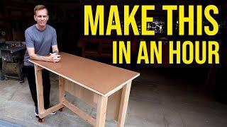 Dead simple, basic mobile standing desk/work table