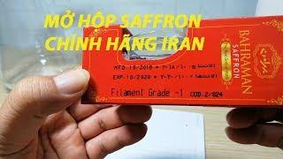 Cách phân biệt nhụy hoa nghệ tây chính hãng negin loại 1 - Mở hộp Bahraman Saffron  Iran
