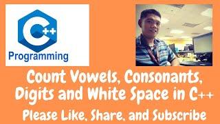 Count Vowels, Consonants, Digits and White Space in C++