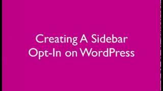 Sidebar Optin Wordpress Plugin