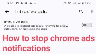 How to stop chrome ads notifications