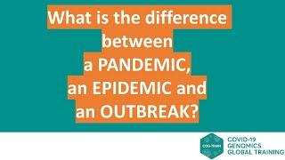 What is the difference between a pandemic, an epidemic and an outbreak?