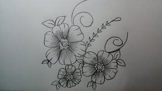 How to Draw Flower Design ||  Beautiful Flower design ||  Easy Pencil Drawing