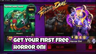 GET YOUR FREE HORROR ONI Spiderweb hunt puzzle guide and run through Street Fighter Duel