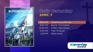 Kapamilya Channel - Holy Saturday Schedule 2021