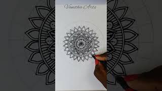 How to draw Mandala for Beginners | mandala art | stepbystep | doodle art #shorts #creativeart