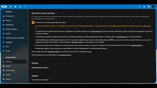 NextCloud Installation - Part 4 Nextcloud Security and Setup Warnings