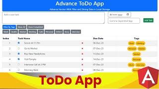 ToDo App In Angular | Angular Mini Project | Angular tutorial