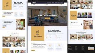 Complete Responsive Interior Design Website Template -HTML- CSS - JS - 100% Free - Free Website Code