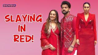 Karisma Kapoor, Sonakshi Sinha & Zaheer Iqbal Bring The Heat In Bold Red | WATCH