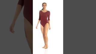 Danskin 3/4-Length Quilted Cotton-Blend Yoga & Dance Leotard | SwimOutlet.com