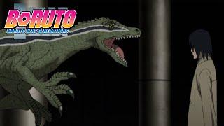 Sasuke Fights an Actual Velociraptor | Boruto: Naruto Next Generations