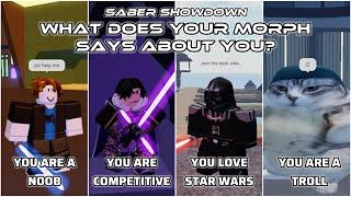 What does your morph says about YOU in Saber Showdown? - Roblox