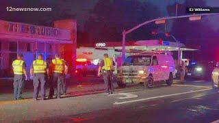 Man in unknown condition after struck by van while walking in street near downtown Orange