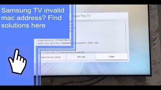 Samsung TV invalid mac address? Find solutions here