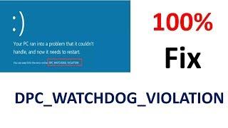 dpc watchdog violation fix windows 10 #TechTalkTricks