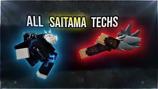 EVERY EXISTING SAITAMA TECHS IN THE STRONGEST BATTLEGROUNDS!