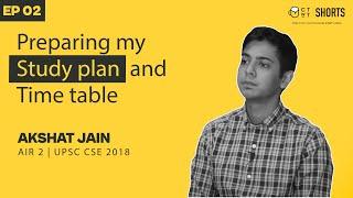 UPSC CSE Study Plan and Timetable of IAS Akshat Jain AIR 2 UPSC CSE 2018