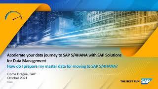 How do I prepare my master data for moving to SAP S/4HANA?