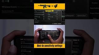 4x zero Recoil sensitivity settings pubg mobile 4x No Recoil sensitivity 4x scoop settings #shorts