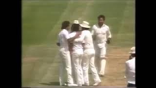 Kapil Dev bowled by off-spinner Tauseef Ahmed